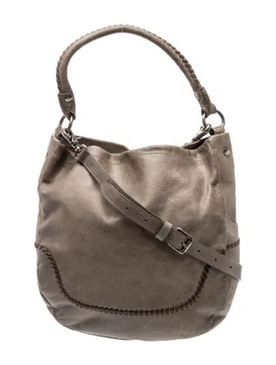 Pre-owned Frye Leather Hobo In Gray
