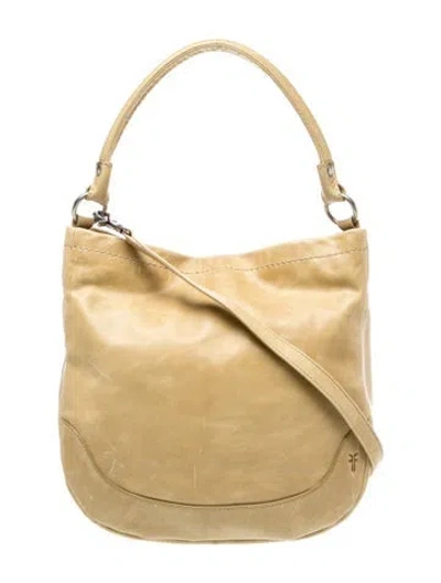 Pre-owned Frye Leather Hobo In Neutral
