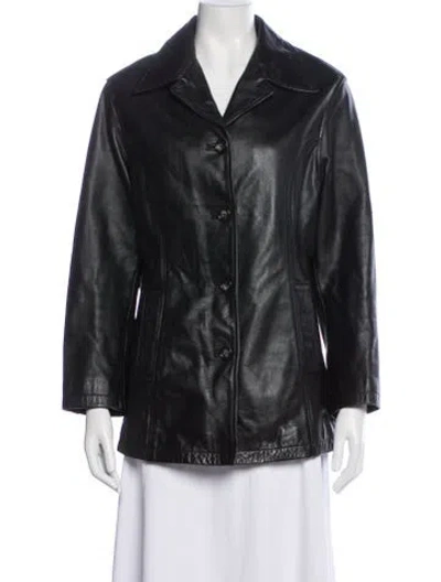 Pre-owned Frye Leather Jacket In Black