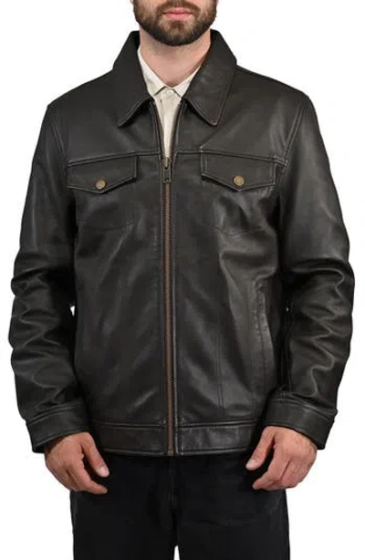 Frye Leather Jacket In Black