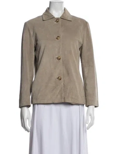 Pre-owned Frye Leather Jacket In Neutrals