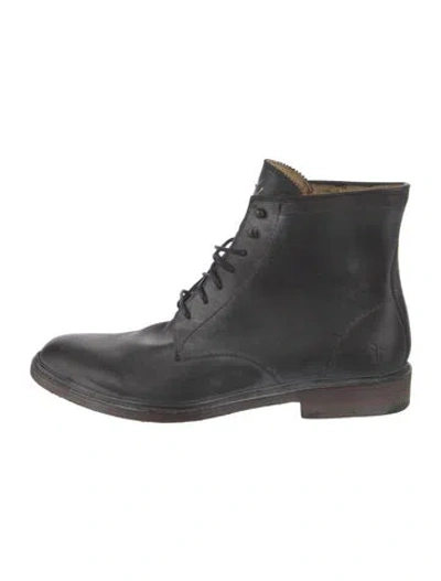 Pre-owned Frye Leather Lace-up Boots In Black