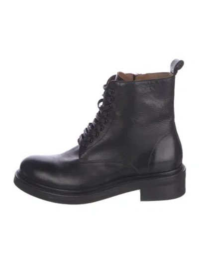 Pre-owned Frye Leather Lace-up Boots In Black