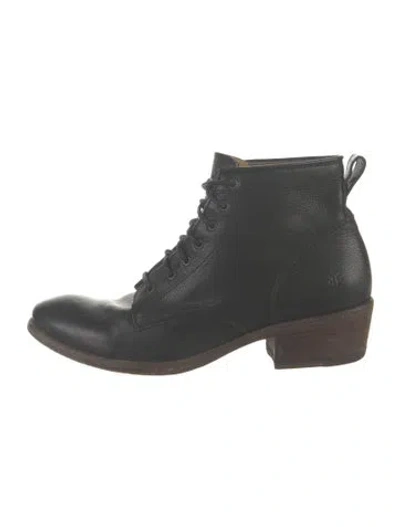 Pre-owned Frye Leather Lace-up Boots In Black