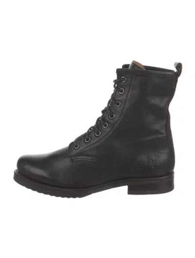 Pre-owned Frye Leather Lace-up Boots In Black