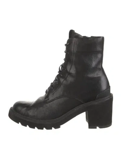 Pre-owned Frye Leather Lace-up Boots In Black