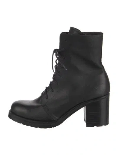 Pre-owned Frye Leather Lace-up Boots In Black