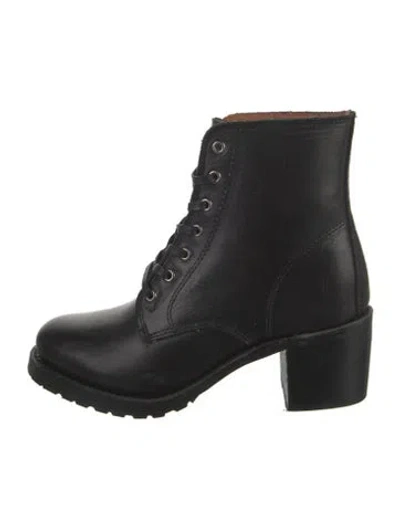 Pre-owned Frye Leather Lace-up Boots In Black