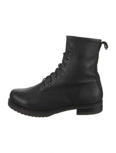 Pre-owned Frye Leather Lace-up Boots In Black