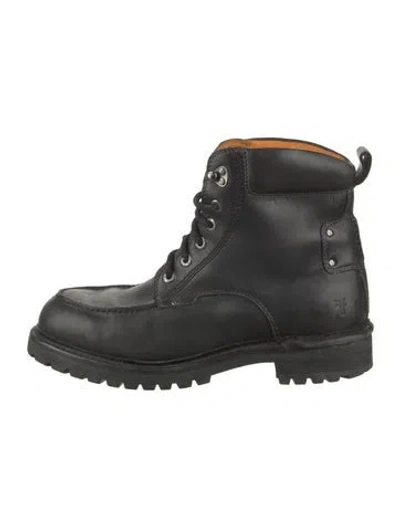 Pre-owned Frye Leather Lace-up Boots In Black