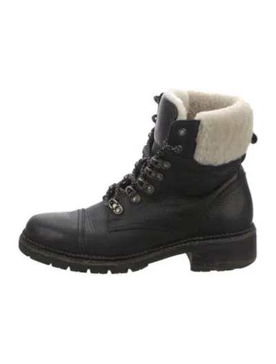 Pre-owned Frye Leather Lace-up Boots In Black