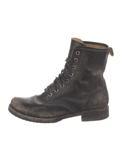 Pre-owned Frye Leather Lace-up Boots In Black