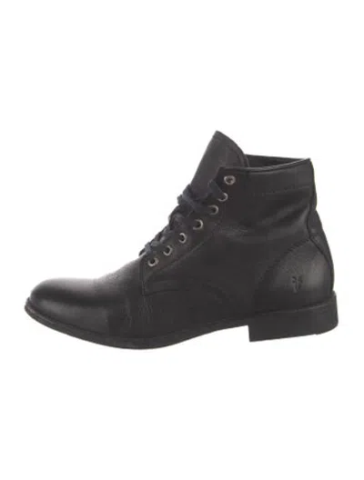 Pre-owned Frye Leather Lace-up Boots In Black