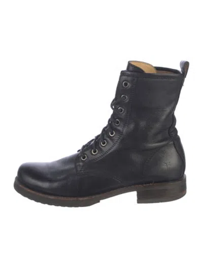 Pre-owned Frye Leather Lace-up Boots In Blue