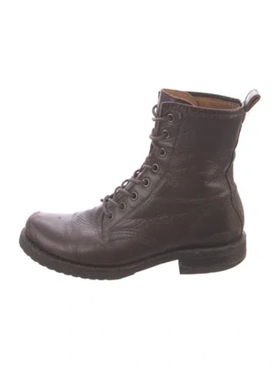 Pre-owned Frye Leather Lace-up Boots In Brown