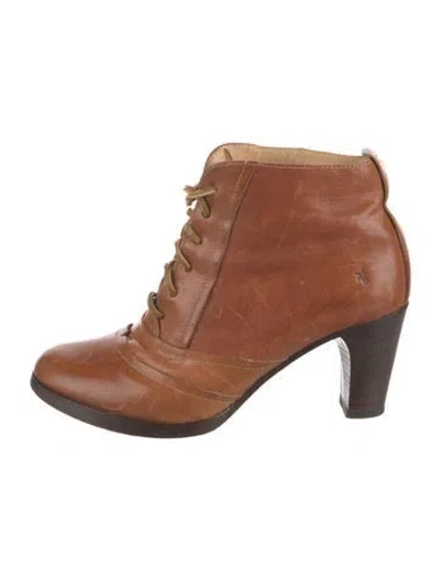 Pre-owned Frye Leather Lace-up Boots In Brown