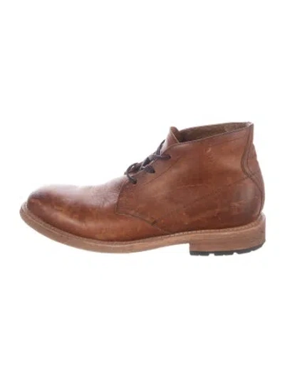 Pre-owned Frye Leather Lace-up Boots In Brown