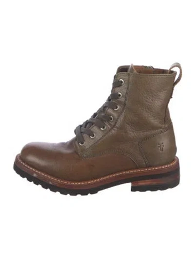 Pre-owned Frye Leather Lace-up Boots In Brown
