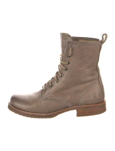 Pre-owned Frye Leather Lace-up Boots In Neutrals
