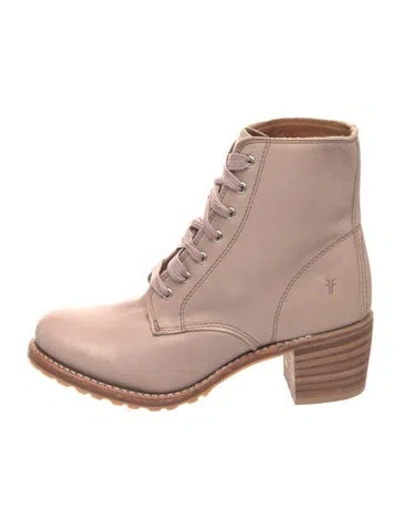 Pre-owned Frye Leather Lace-up Boots In Purple