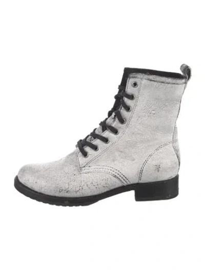 Pre-owned Frye Leather Lace-up Boots In White