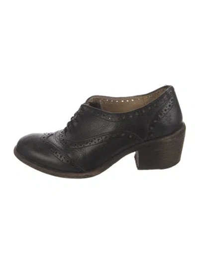 Pre-owned Frye Leather Lasercut Accents Oxfords In Multicolor