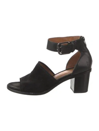 Pre-owned Frye Leather Leather Trim Embellishment D'orsay Pumps In Black