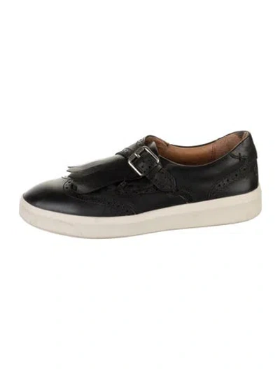 Pre-owned Frye Leather Loafer Sneakers In Black
