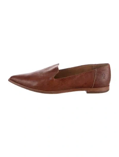 Pre-owned Frye Leather Loafers In Brown