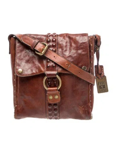 Pre-owned Frye Leather Messenger Bag In Brown