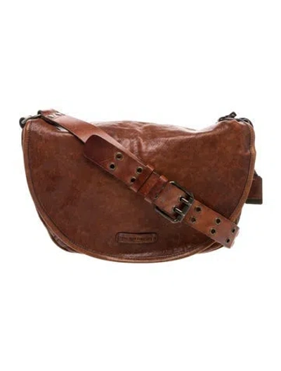 Pre-owned Frye Leather Messenger Bag In Brown