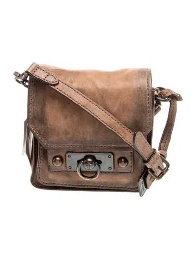 Pre-owned Frye Leather Messenger Bag In Brown