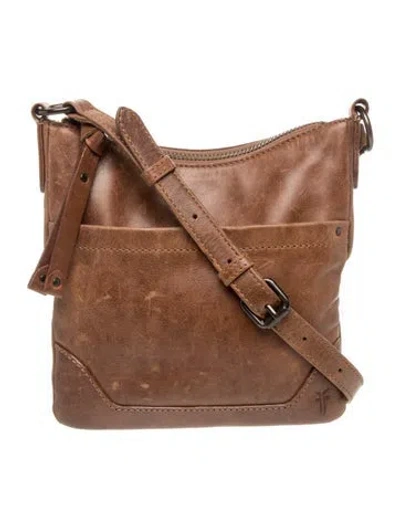 Pre-owned Frye Leather Messenger Bag In Brown