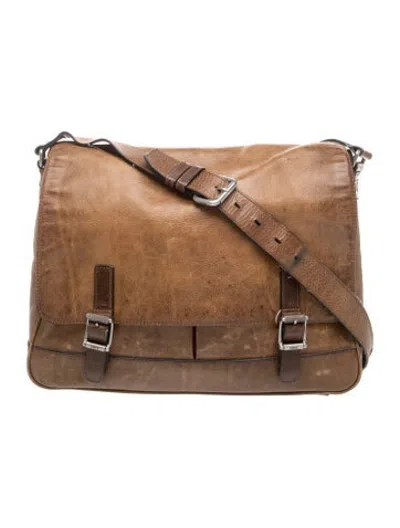 Pre-owned Frye Leather Messenger Bag In Brown