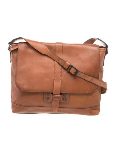 Pre-owned Frye Leather Messenger Bag In Brown