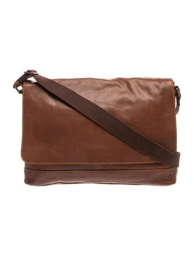 Pre-owned Frye Leather Messenger Bag In Brown