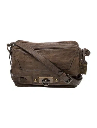 Pre-owned Frye Leather Messenger Bag In Gray