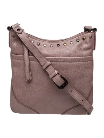 Pre-owned Frye Leather Messenger Bag In Purple