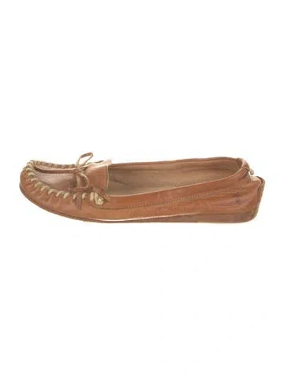 Pre-owned Frye Leather Moccasins In Brown