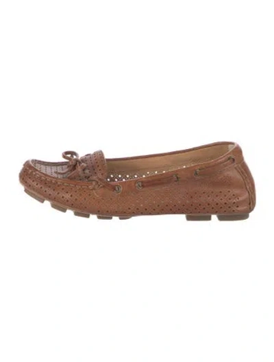 Pre-owned Frye Leather Moccasins In Brown