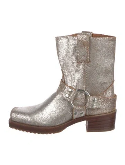 Pre-owned Frye Leather Moto Boots