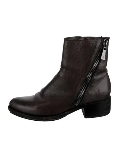 Pre-owned Frye Leather Moto Boots In Black/brown