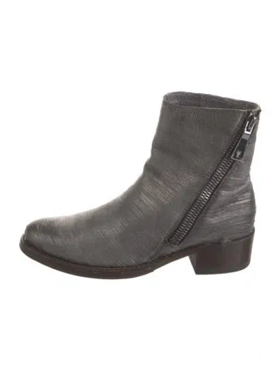 Pre-owned Frye Leather Moto Boots In Blue