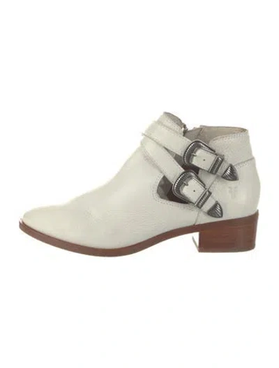 Pre-owned Frye Leather Moto Boots In Green