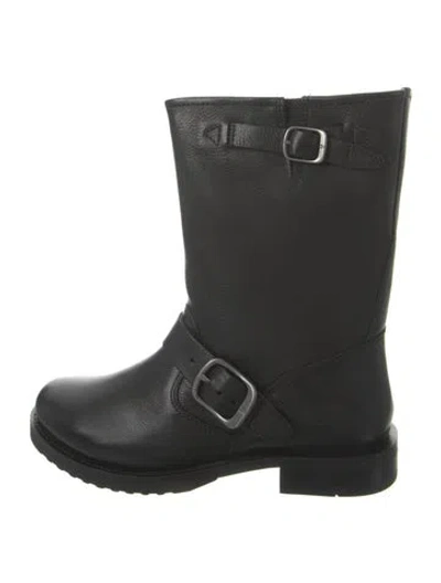 Pre-owned Frye Leather Moto Boots W/ Tags In Black