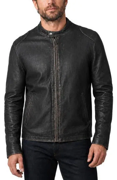 Frye Leather Moto Jacket In Black
