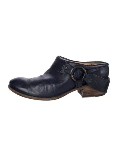 Pre-owned Frye Leather Mules In Blue