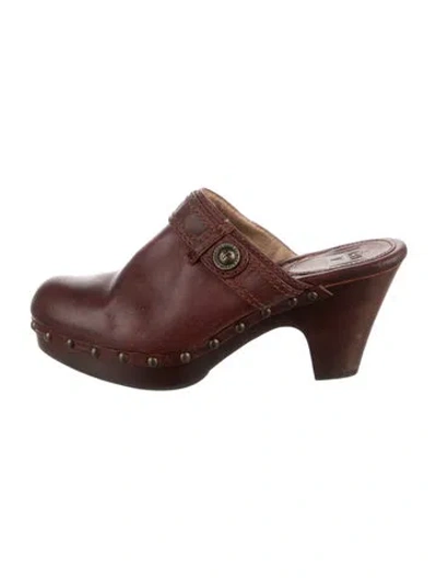 Pre-owned Frye Leather Mules In Brown