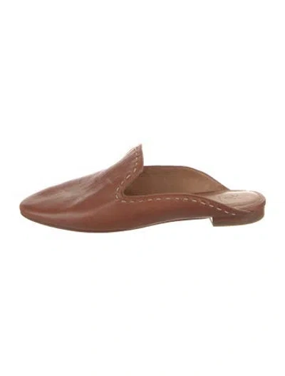 Pre-owned Frye Leather Mules In Brown