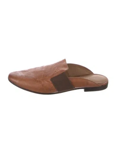 Pre-owned Frye Leather Mules In Brown